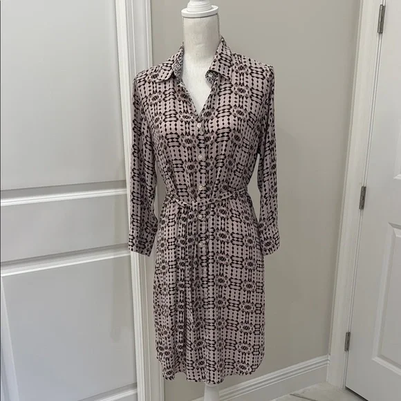 cabi shirt dress Cabi Mesh Shirt Dress 4392 Red Floral Fire and Ice Collection Size Small